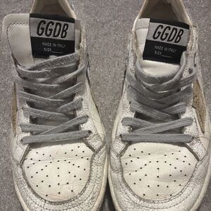 Golden Goose Ball Star White and Blue Sneakers
